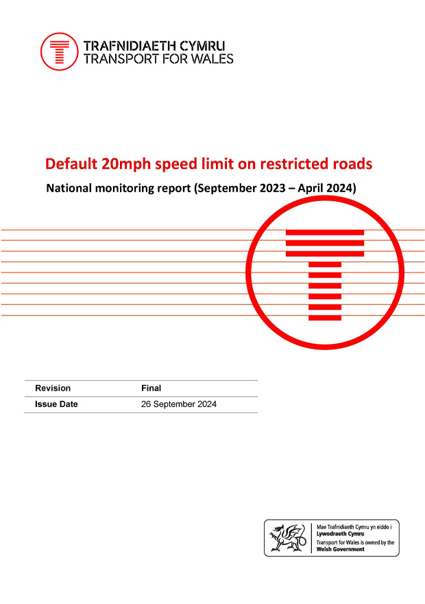 Default 20mph speed limit on restricted roads | National monitoring report (September 2023 - April 2024)