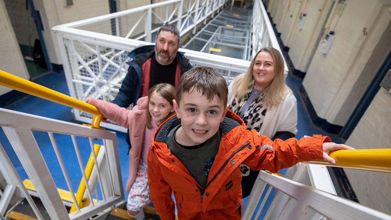 Family inside of Shrewsbury Prison